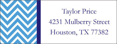 Blue Chevron Return Address Labels